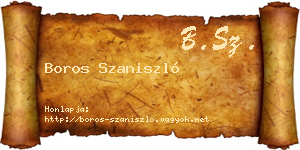 Boros Szaniszló névjegykártya