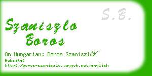 szaniszlo boros business card